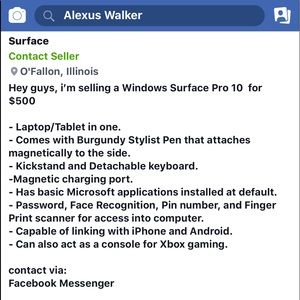 Windows Surface Pro 10.